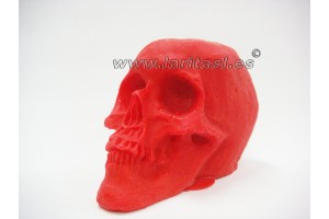 Figura Cera Calavera Roja Grande